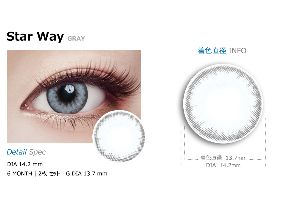 [Toric/6-Month] Star Way Toric Gray (2pcs)