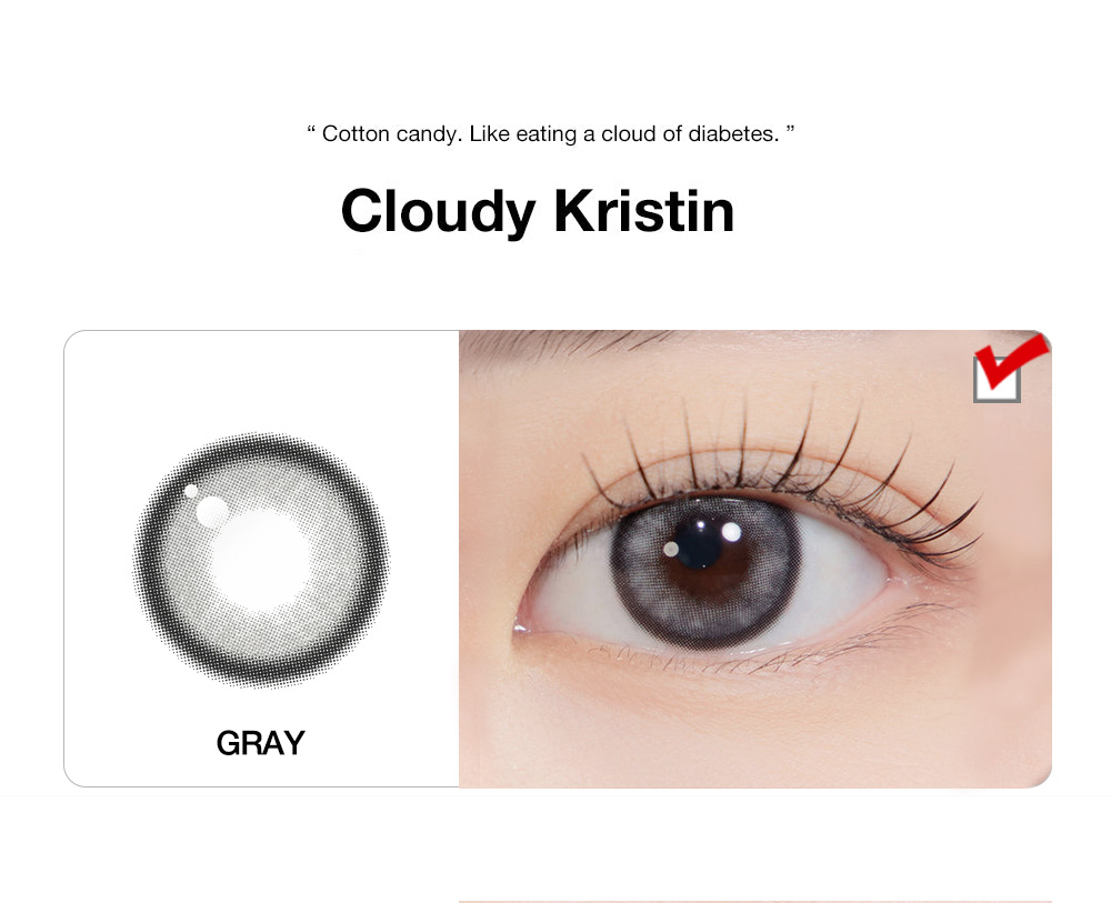 [1-Month] Cloudy Kristin Gray (2pcs)・HapaKristin
