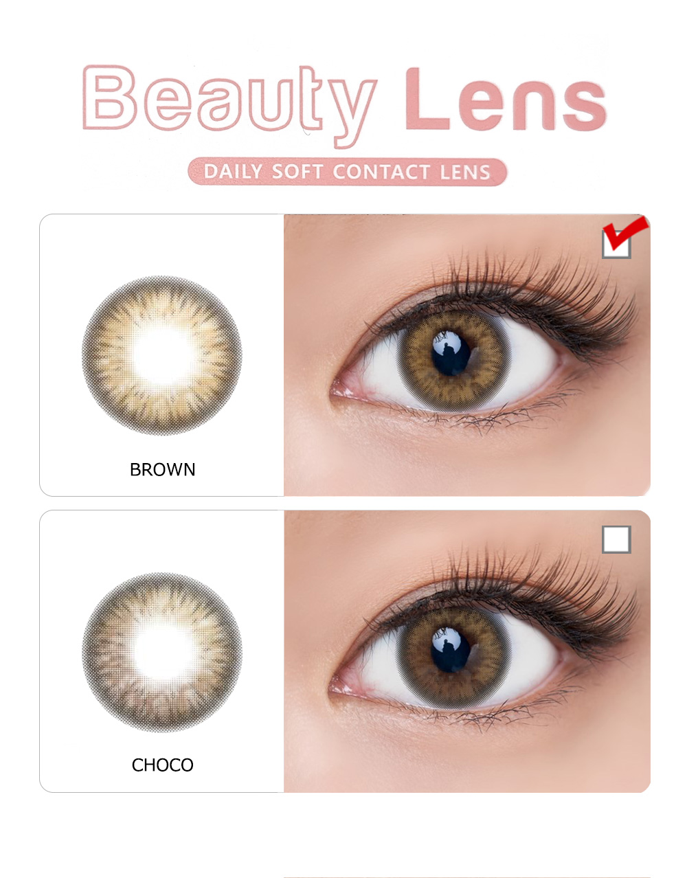 [1-Month] Cute Violen-1 Brown (2pcs)