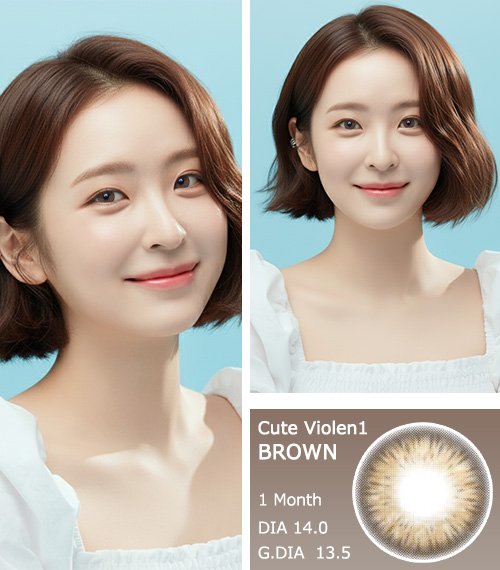 [1-Month] Cute Violen-1 Brown (2pcs)3