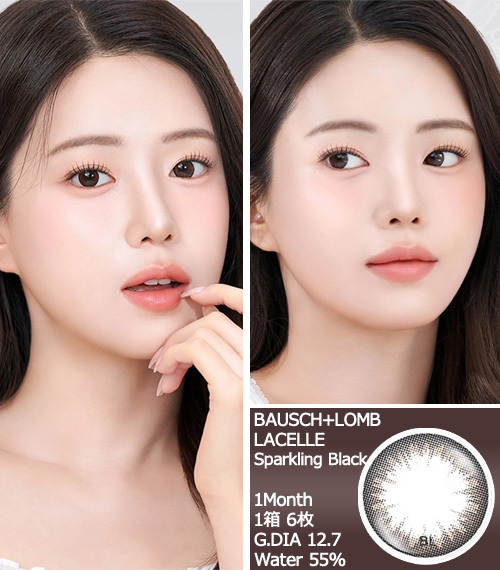[1-Month] BAUSCH&LOMB LACELLE Sparkling Black (6pcs)3