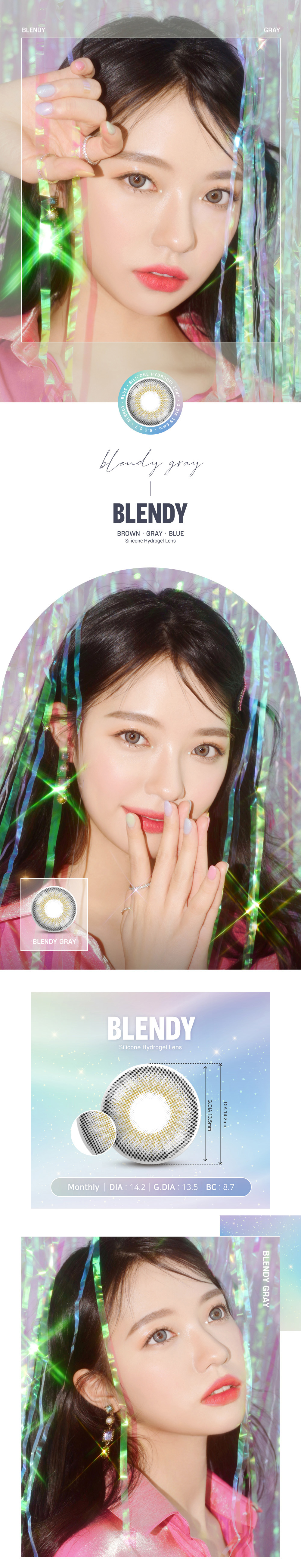 [1-Month] Blendy Silicone Gray (2pcs)