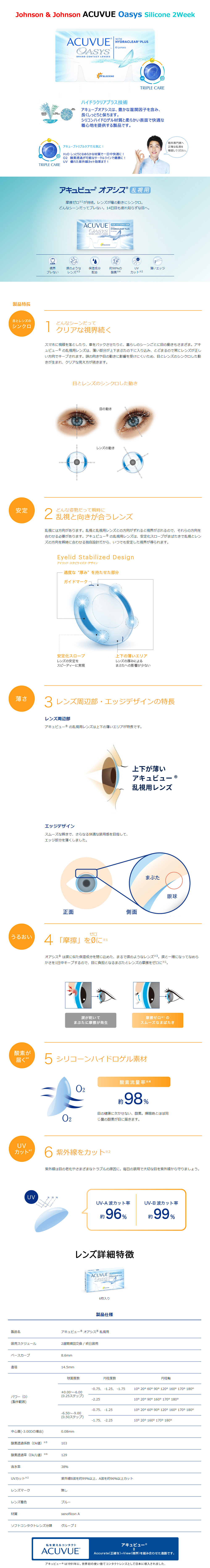 [乱視用/透明] アキュビュー オアシス シリコン2週間 (1箱6枚)