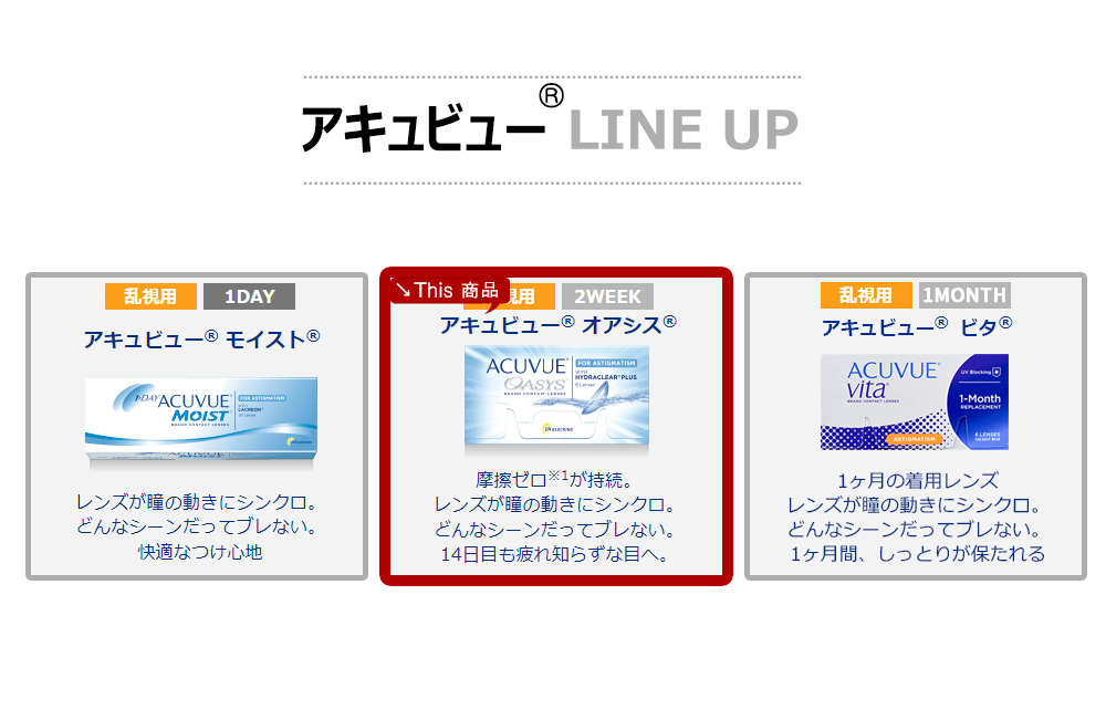 [乱視用/透明] アキュビュー オアシス シリコン2週間 (1箱6枚)