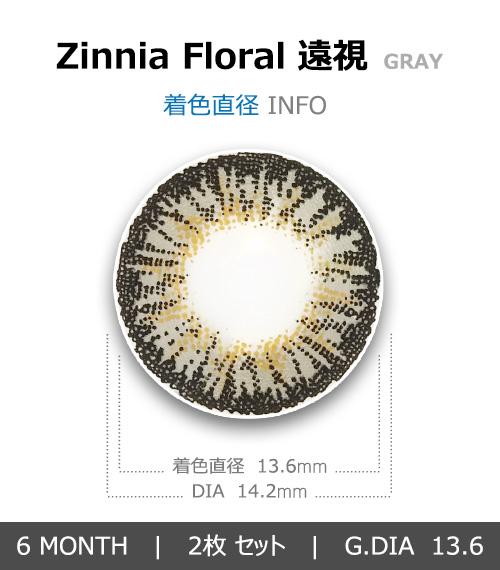 [遠視用/グレー] ジニア フローラル4