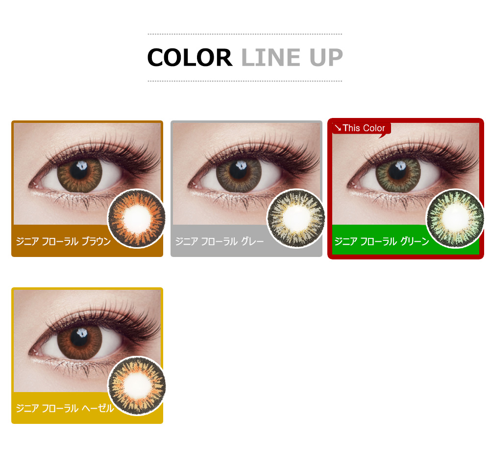 [遠視用/グリーン] ジニア フローラル