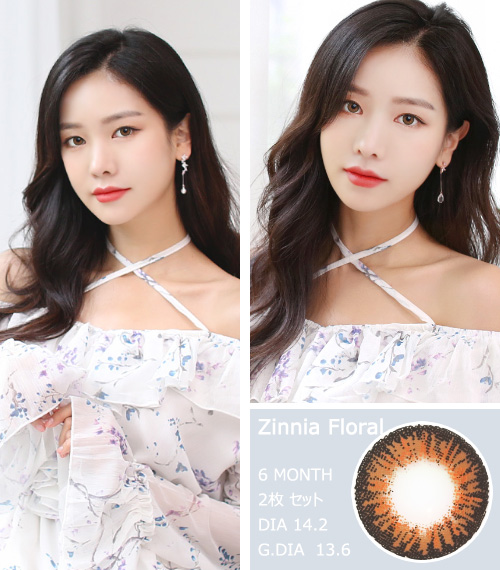 [乱視用/ブラウン] ジニア フローラル3