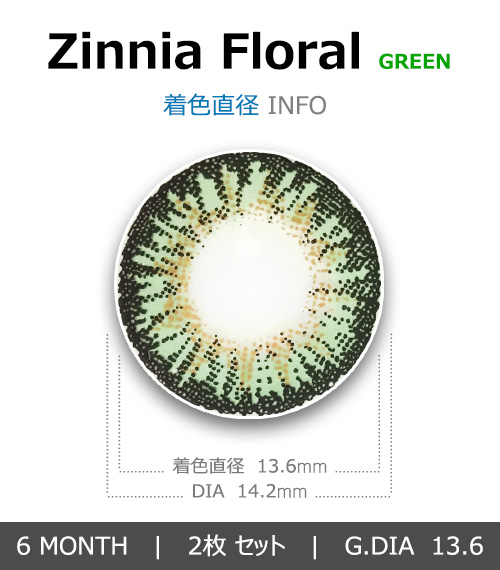 [乱視用/グリーン] ジニア フローラル4