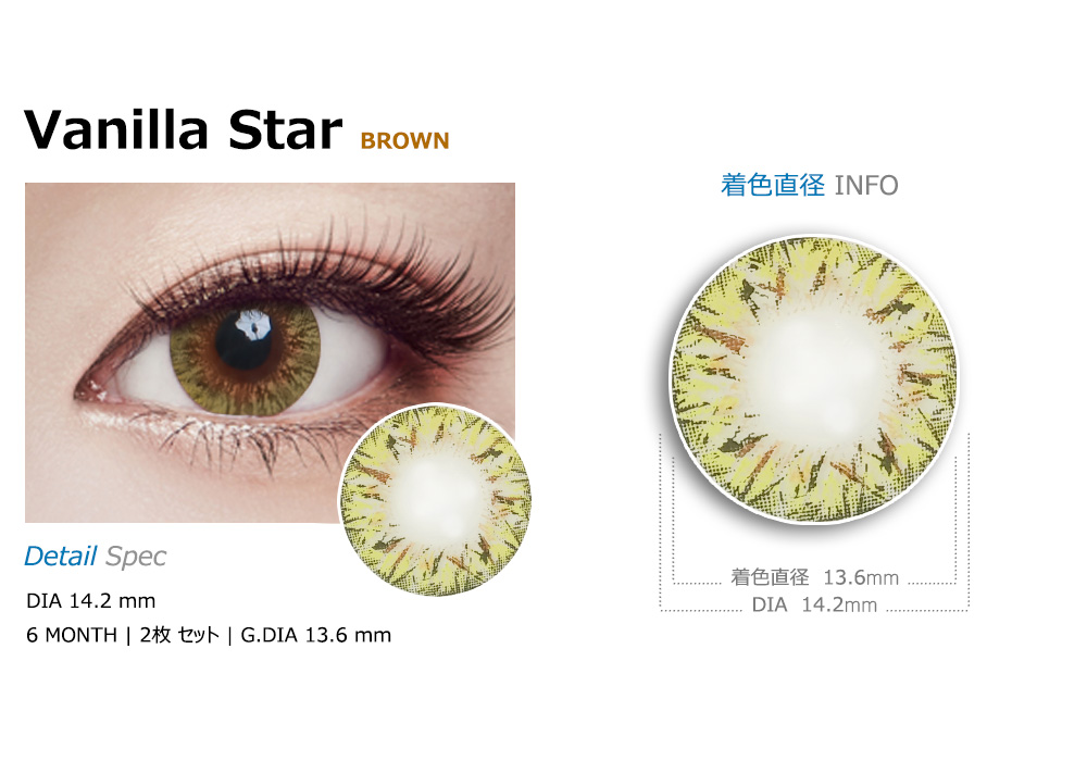 [乱視用/ブラウン] バニラ スター