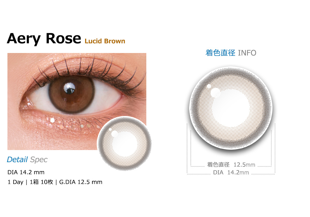 [1 Day/ルーシッド ブラウン] エアリー ローズ (1箱 10枚)