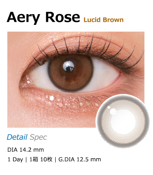 [1 Day/ルーシッド ブラウン] エアリー ローズ (1箱 10枚)1