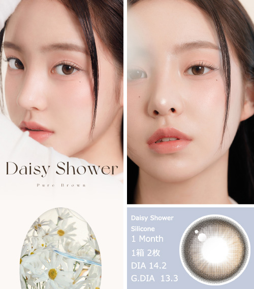 [1 Month/ピュア ブラウン] デイジー シャワー シリコン (1箱 2枚)3