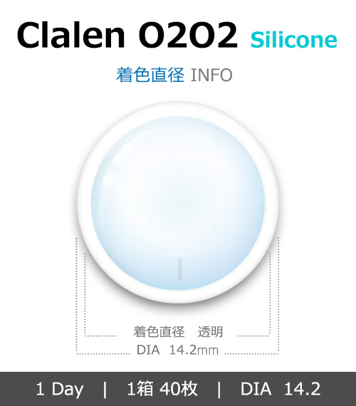 [1 Day/透明レンズ] クラレン O2O2 シリコン (1箱 40枚)4