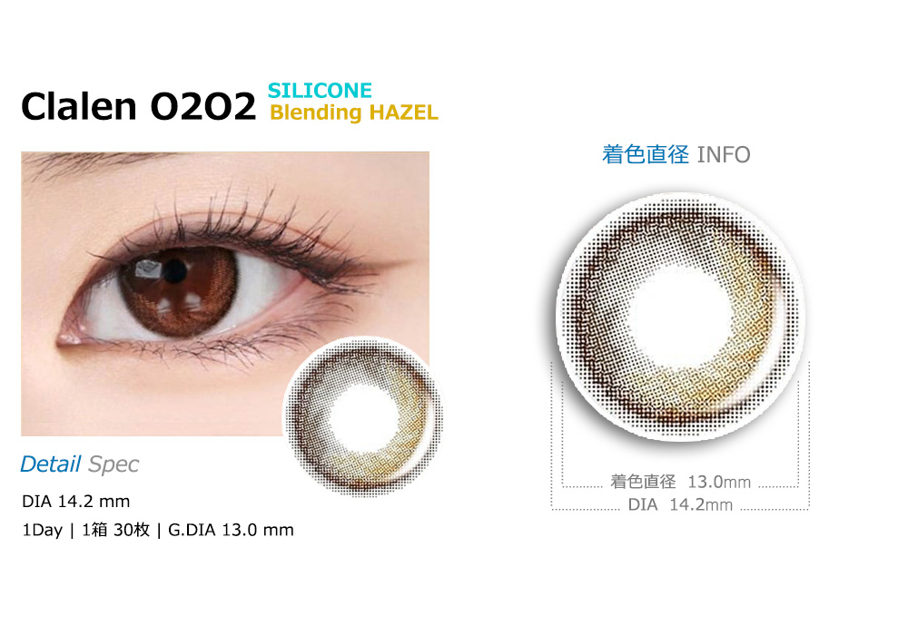 [1 Day/ブレンディング ヘーゼル] クラレン O2O2 シリコン (1箱 30枚)