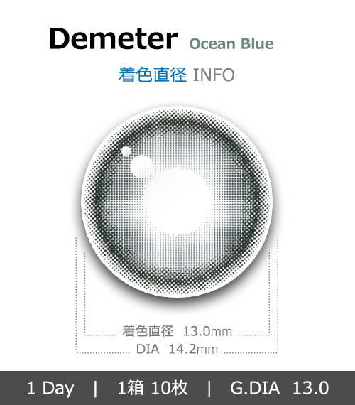 [1 Day/オーシャン ブルー] デメテル 13.0 シリコン (1箱 10枚)4
