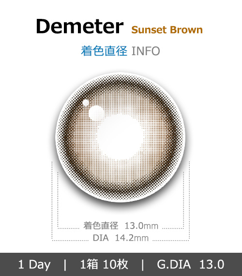 [1 Day/サンセット ブラウン] デメテル 13.0 シリコン (1箱 10枚)4