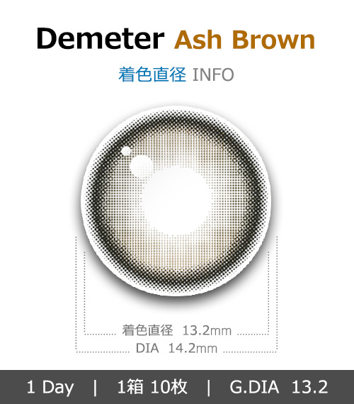 [1 Day/アッシュ ブラウン] デメテル 13.2 シリコン (1箱 10枚)4