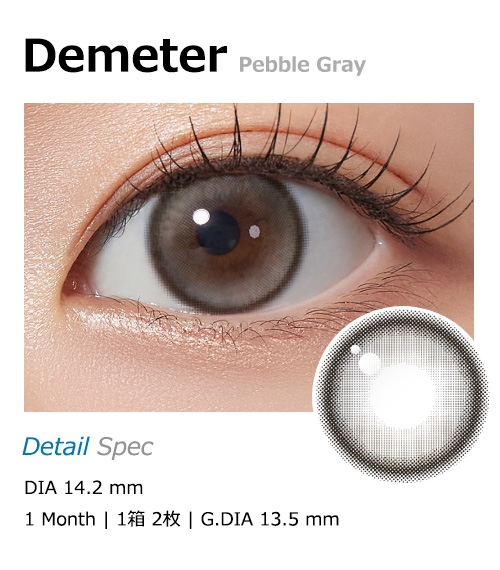 [1 Month/ペブル グレー] デメテル 13.5 シリコン (1箱 2枚)1