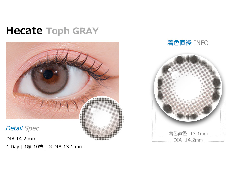 [1 Day/トフ グレー] ヘカテー シリコン (1箱 10枚)
