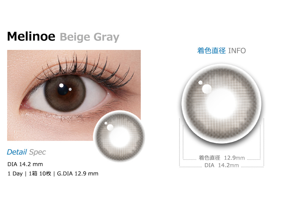 [1 Day/ベージュ グレー] メリノエ シリコン (1箱 10枚)