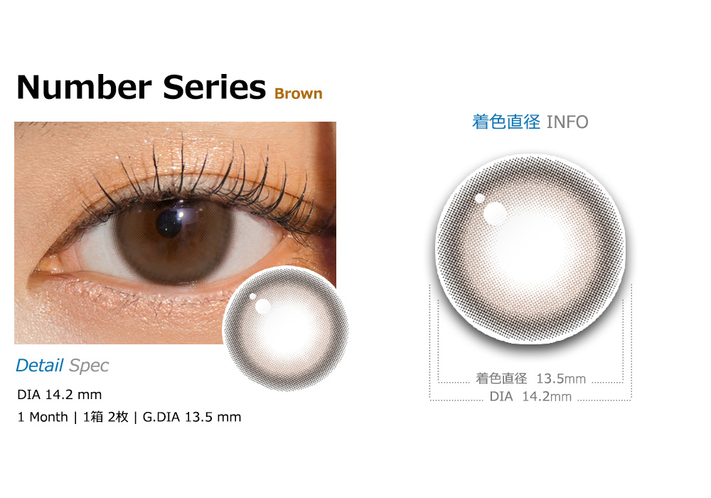 [1 Month/ブラウン] ナンバー シリーズ (1箱 2枚)