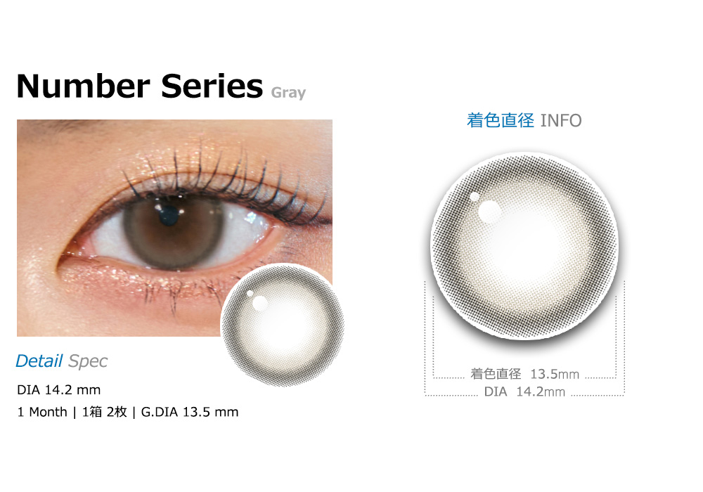 [1 Month/グレー] ナンバー シリーズ (1箱 2枚)