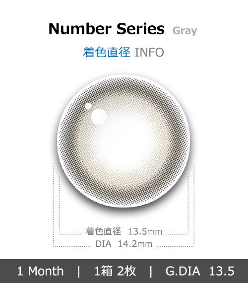 [1 Month/グレー] ナンバー シリーズ (1箱 2枚)4