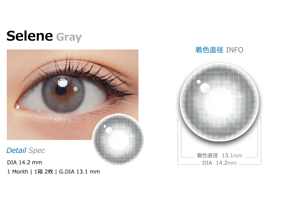 [1 Month/グレー] セレネ シリコン (1箱 2枚)