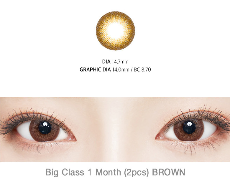[1 Month/ブラウン] ビッグ クラス シリコン (1箱 2枚)