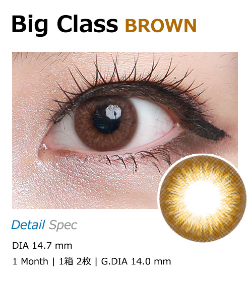 [1 Month/ブラウン] ビッグ クラス シリコン (1箱 2枚)