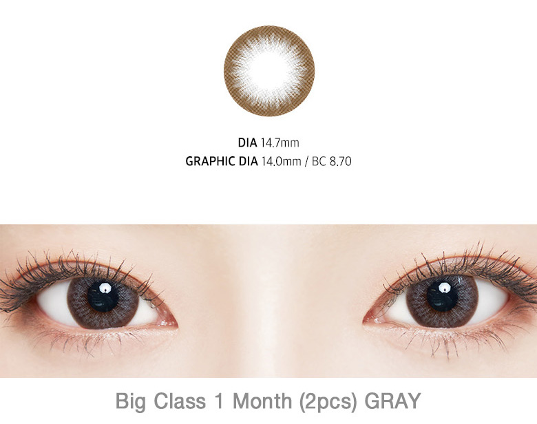 [1 Month/グレー] ビッグ クラス シリコン (1箱 2枚)
