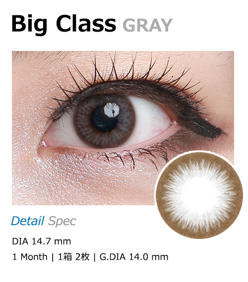 [1 Month/グレー] ビッグ クラス シリコン (1箱 2枚)