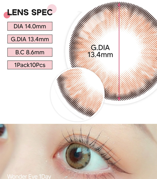 [1 Day/ブラウン]  ワンダー・アイ (1箱 10枚)5