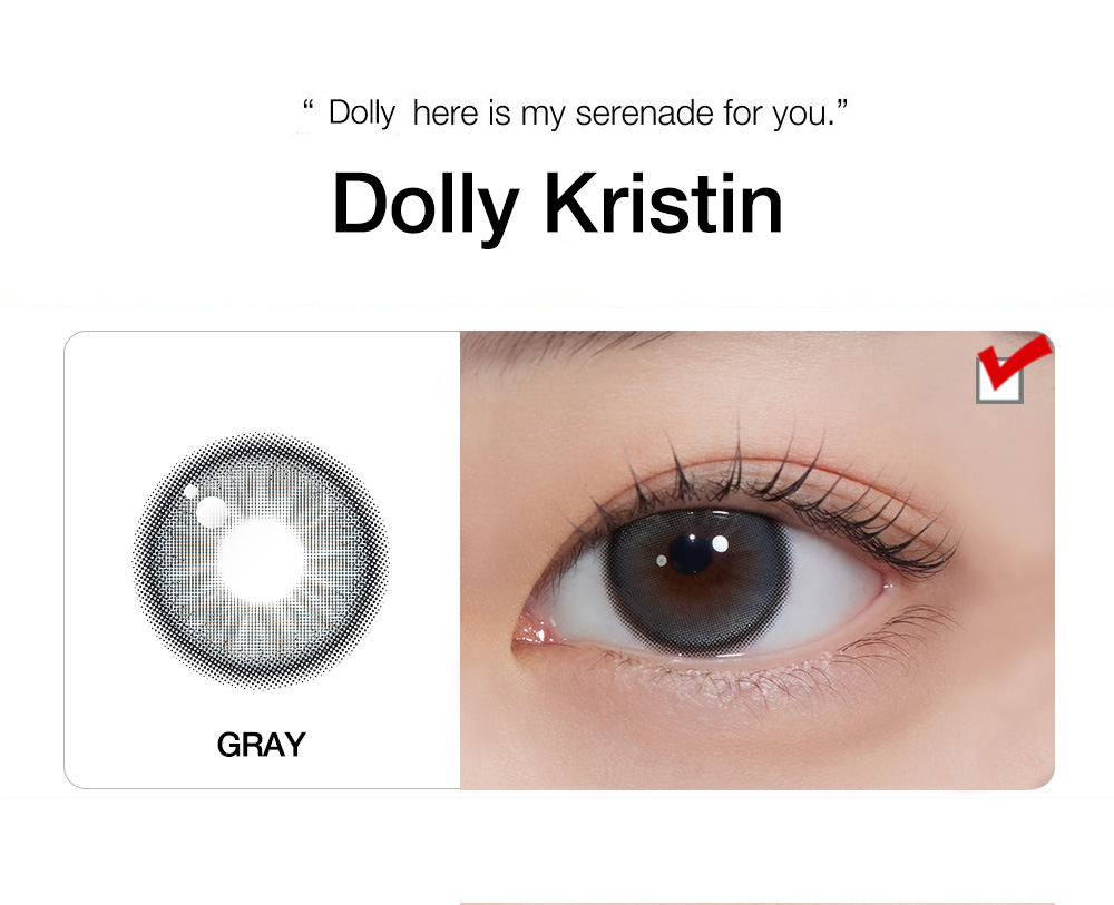 [1 Month/グレー] ドリー・クリスティン シリコン (1箱 2枚)