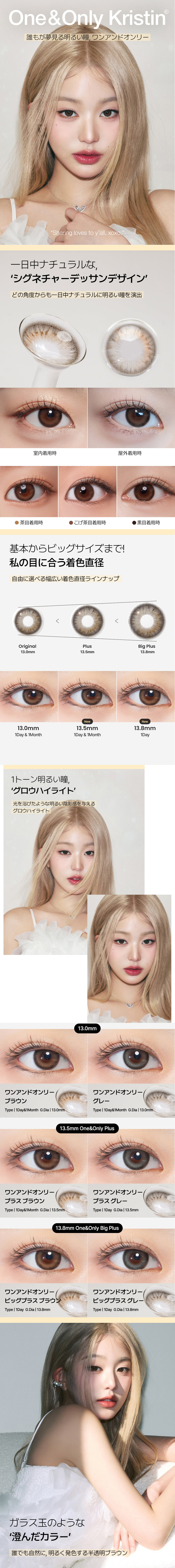 [1 Day/ブラウン] ワン&オンリー・クリスティン ビッグ プラス (1箱 10枚)