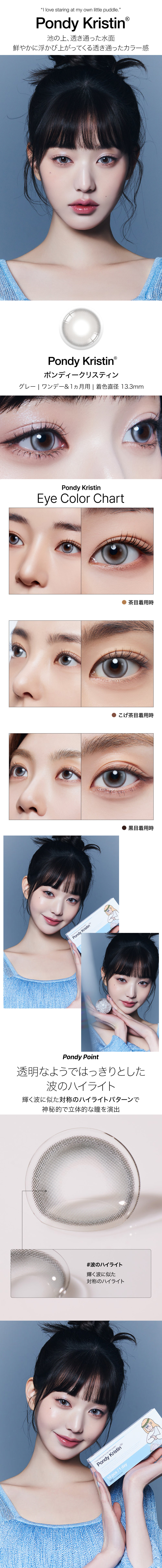 [1 Day/グレー] ポンディ・クリスティン (1箱 10枚)