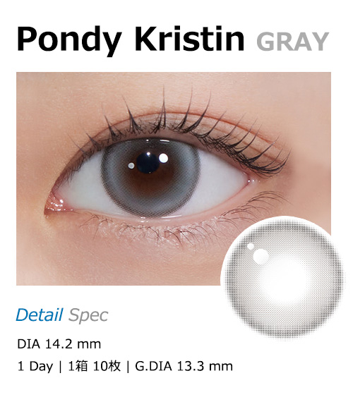 [1 Day/グレー] ポンディ・クリスティン (1箱 10枚)1