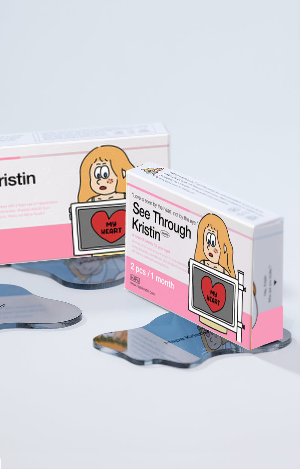 [1 Month/アッシュ ブラウン] シースルー・クリスティン シリコン (1箱 2枚)