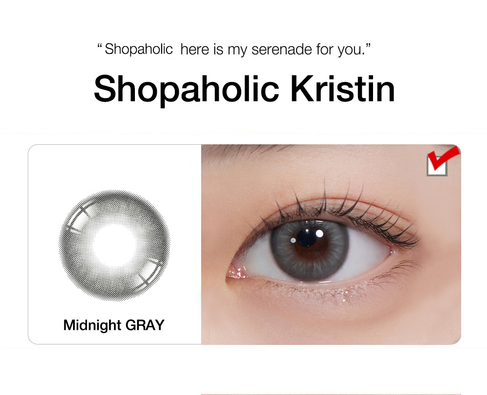 [1 Month/ミッドナイト グレー] ショッパーホリック・クリスティン (1箱 2枚)