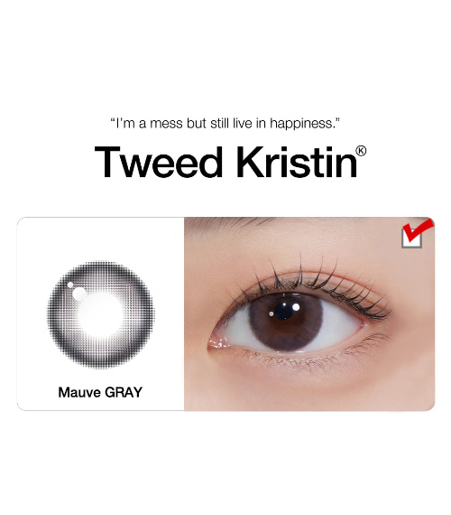 [1 Day/モーブ グレー] ツイード・クリスティン (1箱 10枚)5