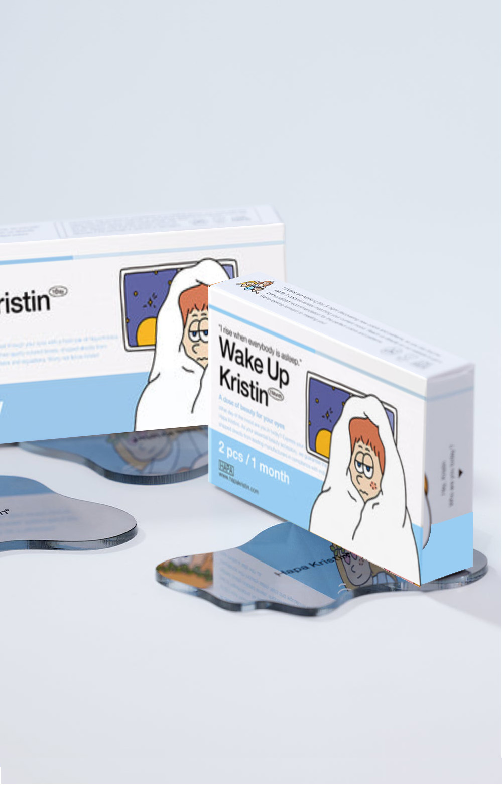 [1 Month/ペール グレー] ウェイクアップ・クリスティン シリコン (1箱 2枚)