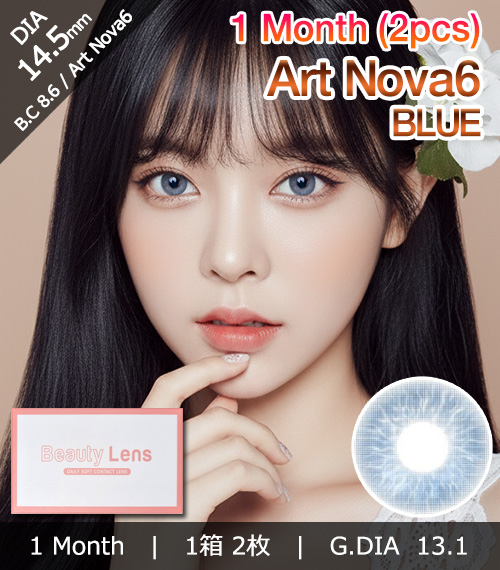 [1 Month/ブルー] アート ノヴァ6 (1箱 2枚)