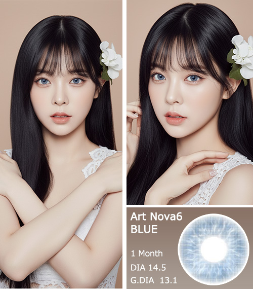 [1 Month/ブルー] アート ノヴァ6 (1箱 2枚)3