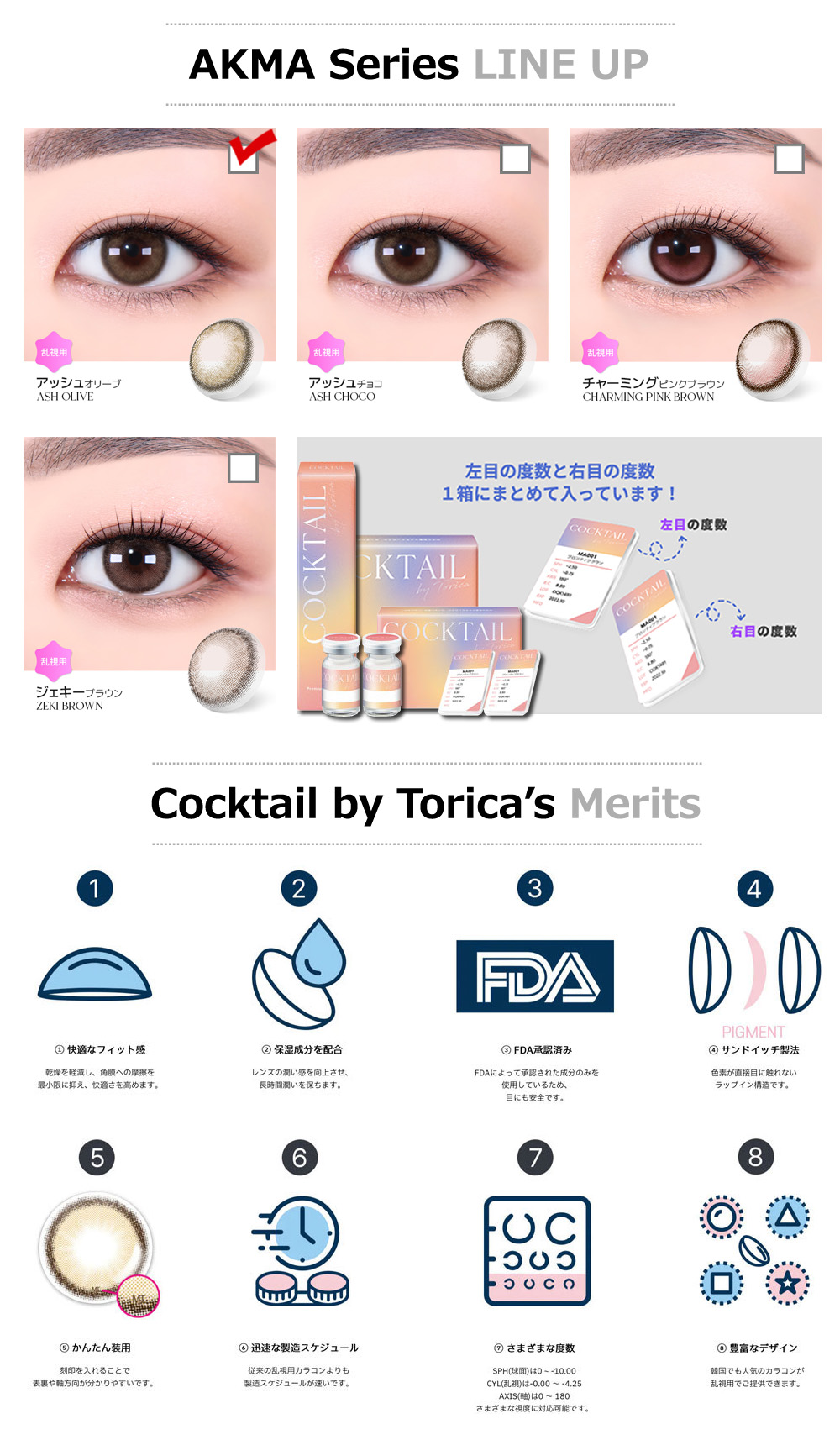 【1ヶ月/乱視用】 トリカ アッシュ オリーブ ブラウン (1箱2枚)