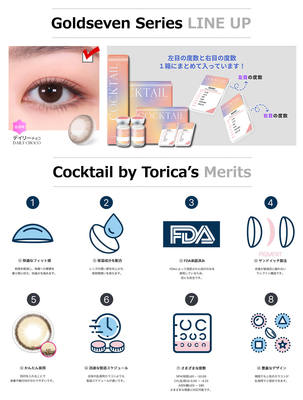 【1ヶ月/乱視用】 トリカ デイリー チョコ ブラウン (1箱2枚)