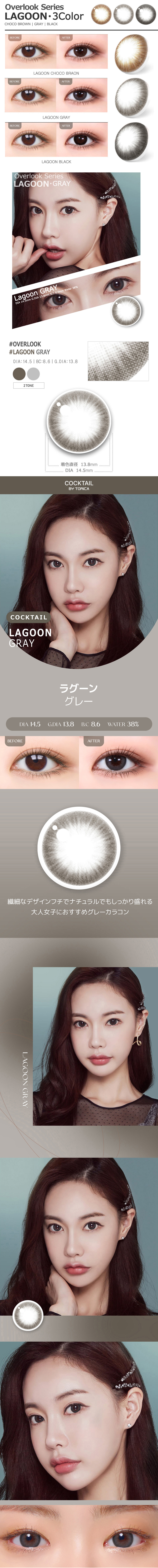 【1ヶ月/グレー】 トリカ ラグーン (1箱2枚)