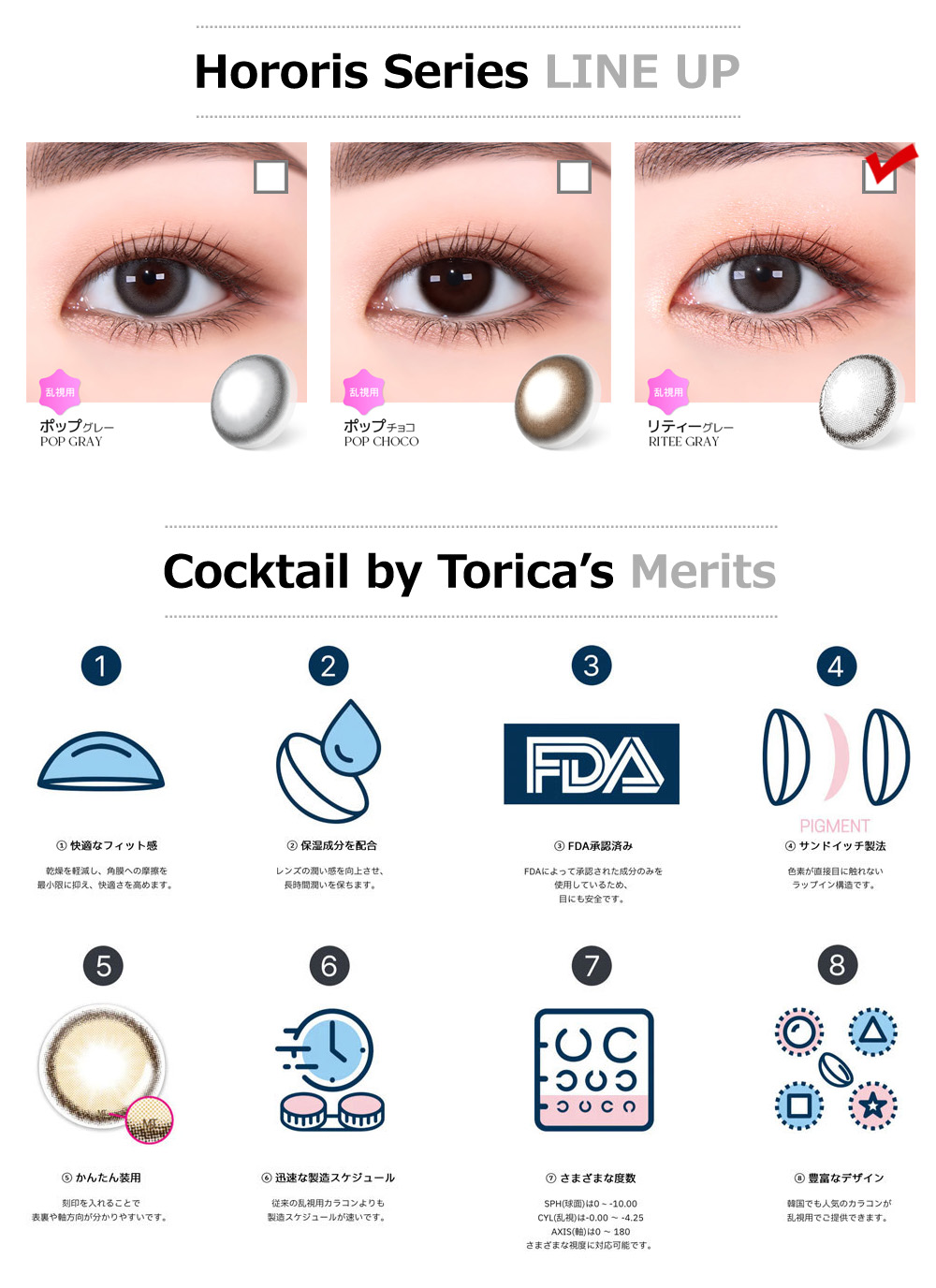 【1ヶ月/グレー】 トリカ リティー (1箱2枚)