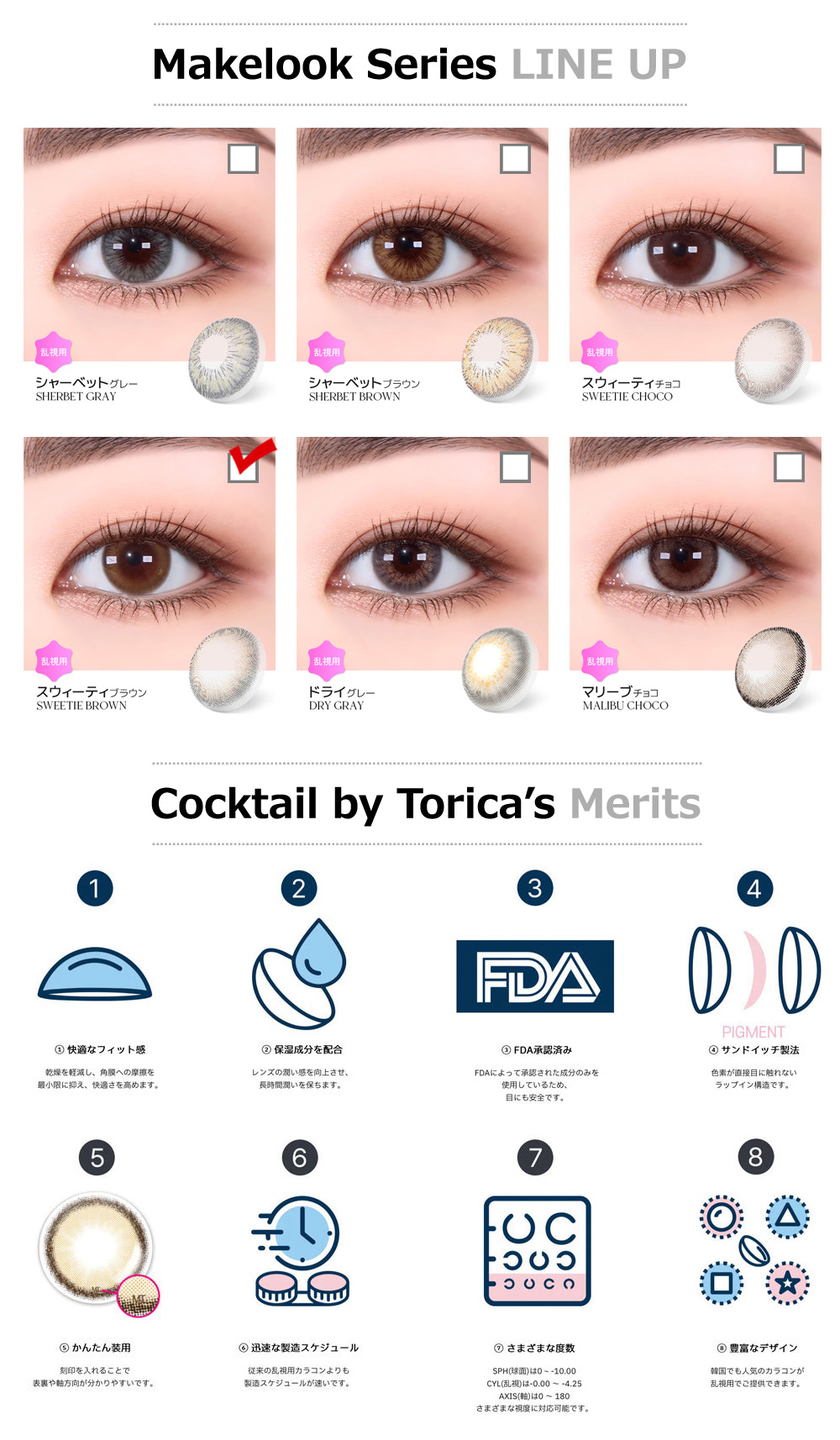 【2週間/ブラウン】 トリカ スウィーティ (1箱2枚)