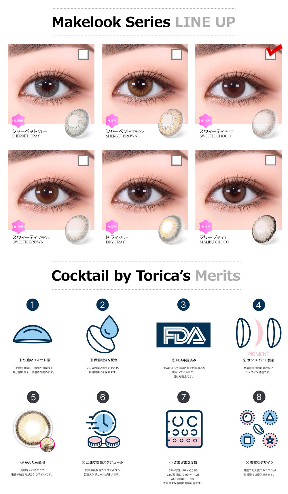 【1ヶ月/チョコ】 トリカ スウィーティ (1箱2枚)