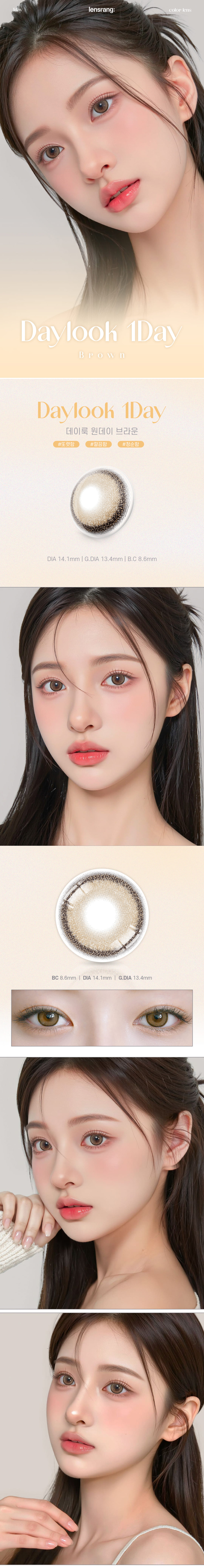 [1 Day/ブラウン] デイールック (1箱 5枚)